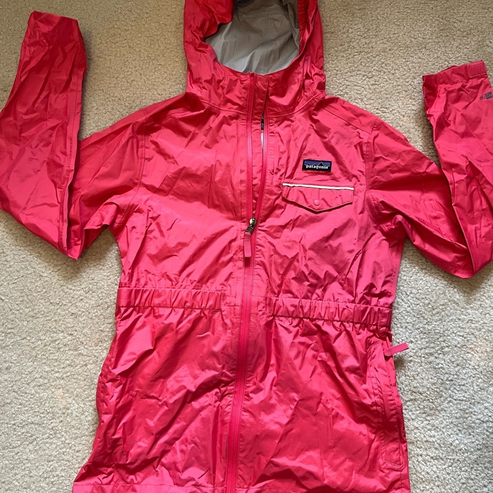 Patagonia Jacket Girls XL (14) Pink H2No Torrentshell Rain Coat Waterproof Shell
